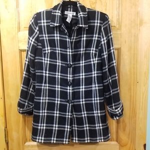 Jones and Co plaid coat size 8p